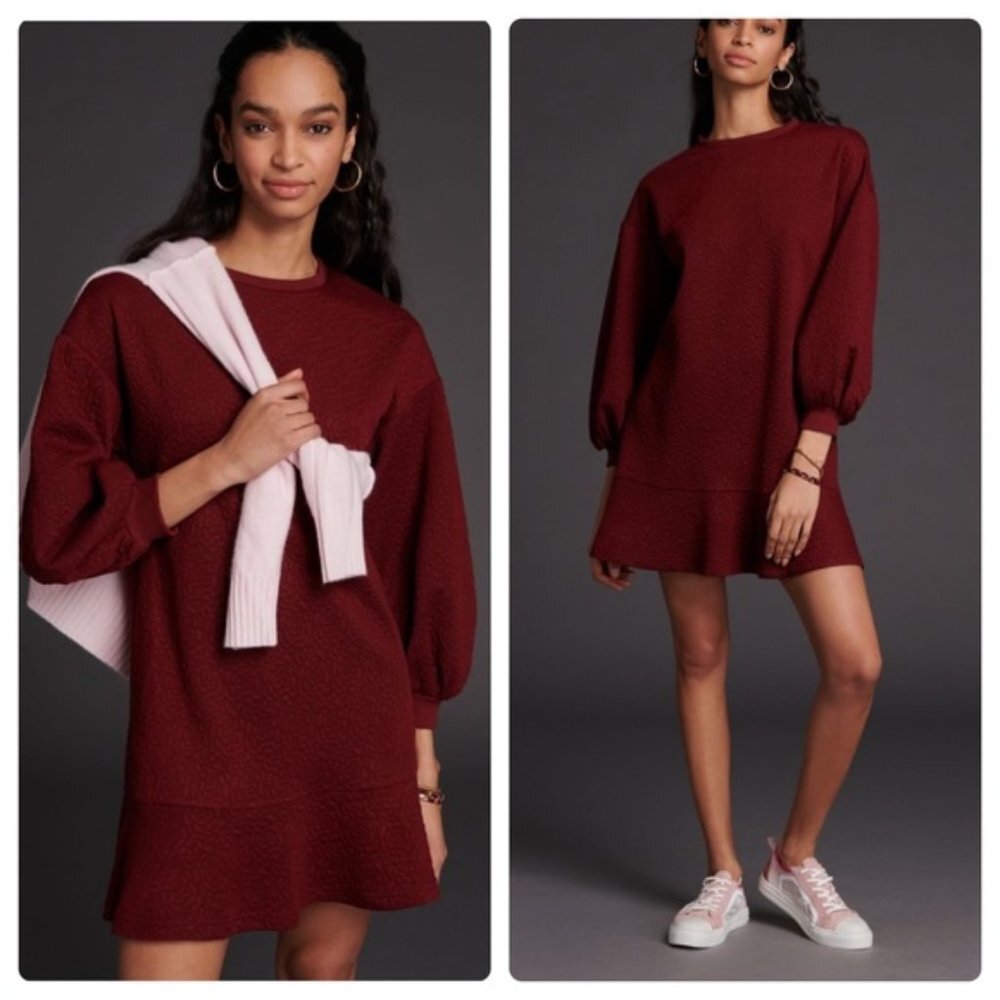 NWT Anthropologie Mare Mare Maroon Odila Tunic Dress